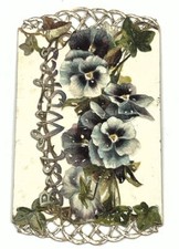 Die Cut Antique New Years Day Card Decoupage Helen Marion Burnside Poem Poetry picture