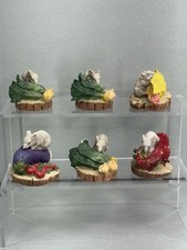 VTG 1990s Mouse Figurines Set 6 Fairy Garden Cottagecore Resin Mice Decor picture
