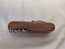 Unbranded VTG 10-Tool Wood Body Multi-Tool Knife Blades Scissors Screwdrivers picture