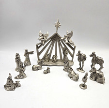 Vintage Seagull Pewter RARE Nativity Scene Complete 16pc Set 1999  picture