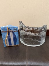 Hand-cast Clear Art Glass Wave Menorah by Joel & Candace Bless Glasslight Studio picture