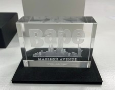 A BATHING APE BAPE MADISON AVENUE PAPERWEIGHT CRYSTAL GLASS NEW YORK EXCLUSIVE picture