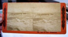 ANTIQUE STEREOVIEW CARD #1558, Niagara Falls, CW Woodward, Above The Falls picture