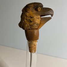 ANRI Eagle Mechanical Bottle Pourer Stopper, Made in Italy, Wood  Hand-Carved picture