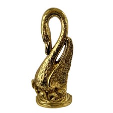 Vintage Virginia Metalcrafters Solid Brass Swan Doorstop Historic Charleston 15