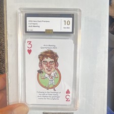 Hero Decks 2026 Hero Deck Previews Arch Manning 3 of Hearts Graded Card picture