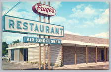 Postcard Fruge's Restaurant Uvalde Texas 1960 Impala picture