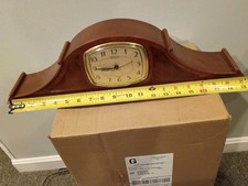Vintage Ingraham Wooden Mantle Clock SST6 1930's Tested Working picture