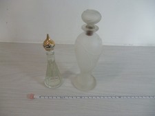 2 x Vintage Crystal Cut Glass Perfume Bottles 1 With Stopper the other full picture