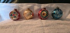  4 West Germany D.G.M.a Mercury Glass Plastic Caps Christmas Ornaments 2 Reflect picture