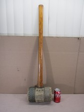 HUGE Antique Circus Carnival Game Wood Mallet Sledge Hammer Strong Man 36