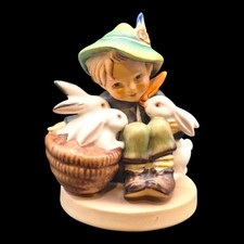 Vintage Goebel Hummel Playmates 58/0 Boy with Rabbits Bunny Figurine 4