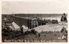 Disney Langley Oklahoma OK Grand River Pensacola Dam c1938 RPPC Postcard COPY picture