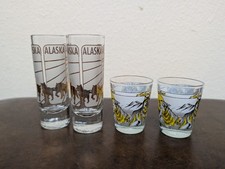 Vintage Alaska Souvenir Shot Glasses Lot Of 4 picture