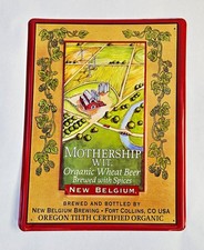 New Belgium Mothership Wit Organic Wheat Beer Tin Sign Breweriana picture