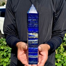 2.24LB Natural lapis lazuli jasper Quartz obelisk crystal Reiki healing picture