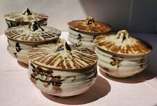 Japanese Studio Art Pottery Bowl Lidded Stoneware Earthenware  picture