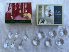 Smith & Hawken Crystal Ornaments Set of 6 Snowflakes & 6 Pears 1.5”  Christmas picture