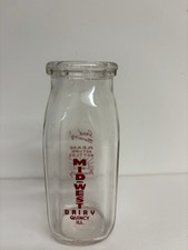 Vintage Dairy Half Pint Milk Glass Bottle picture