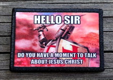Crusader Morale Patch Hook & Loop Funny Religious Army Christian Jesus 2A picture