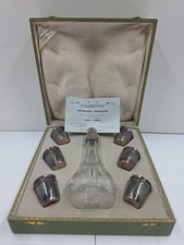 Vintage French Blum Strasbourg Liqueur Set Cut Crystal Decanter 6 Hallmarked Cup picture