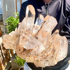 17.1LB Large Natural Clear White Quartz Crystal Cluster Energy Healing Specimen. picture
