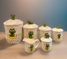 NEIL THE FROG FAMILY SEARS & ROEBUCK 1978 FOUR PIECE CANISTER SET~CREAMER SUGAR picture
