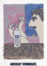 Absolut Vonnegut Postcard - Vintage Authentic -  picture