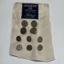 Vintage Givenchy  Logo Gold Style Metal Replacement Blazer Buttons Set Of 10 picture
