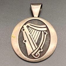 Vintage Hopi Native Marcus Coochwikvia Lyre Harp Sterling Silver Pendant picture