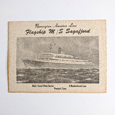 Vintage NORWEGIAN AMERICA LINE FLAGSHIP M/S SAGAFJORD Photo Folder picture