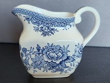 Vtg Parliament by Premiere Asiatic Pheasants Blue White Creamer Pitcher England picture