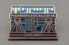 UA Plumbers Pipefitters Steamfitters Union Local 130 Chicago Lapel Metal Pin picture
