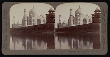 Photo:Agra India Taj Mahal Jumna River Reflection 1903 Stereo View picture