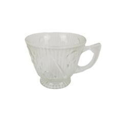 Jeannette Iris and Herringbone Cup Clear Glass 3 in tall picture