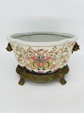 Vintage Wong Lee 1895 Porcelain & Gilt Planter Cachepot picture
