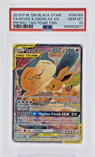 PSA 10 2019 EEVEE & SNORLAX GX POKEMON CARD HOLO BLACK STAR PROMO TAG TEAM SM169 picture