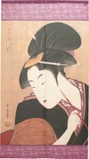 Noren Japanese Hanging Door Curtain Tapestry Deeply hidden love Utamaro Japan picture