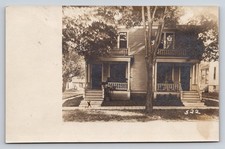 RPPC Beaver Dam WI Duplex Houses & Man Porch Johnson Postcard 1900s picture