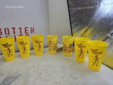 Vintage 1970s McDonalds Plastic Yellow Character Drink Cups Tumblers Lot of 7 picture