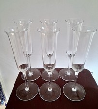 *Rare* Vtg Set of 6 RIEDEL Crystal Champagne Flutes - Script signature - Mint picture