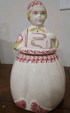 Shawnee 1930s Happy  Dutch Boy USA Cookie Jar Rare Red Trim picture