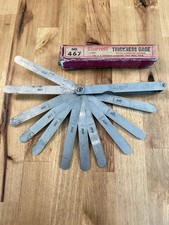 VTG L.E. Starrett No. 467 THICKNESS GAGE Feeler Gauge 11 Leaf .003-200 w/Box picture
