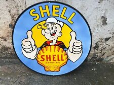 PORCELIAN SHELL MOTOR OIL ENAMEL SIGN SIZE 30X30 INCHES DOUBLE SIDED picture