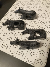 HAND CARVED ZEBRA NAPKIN HOLDERS FROM KENYA picture