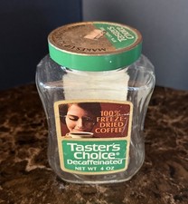 Vintage 1970's Taster’s Choice Decaffeinated Instant Coffee 4oz Glass Jar w/Lid picture