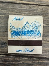 Hotel am Bad Tübingen Germany Vintage Blue Illustration Script Matchbook picture