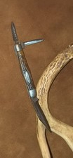 Vintage Ka-Bar Stag Split Back Whittler Pocket Knife 3 Blade  picture