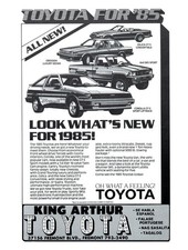 1985 PRINT AD, King Arthur Toyota Fremont Northern California Dealership 80's Ad picture
