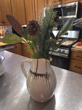 Vintage Clay House Pots Studio Pottery Hand-Thrown Stoneware Pitcher Signed picture